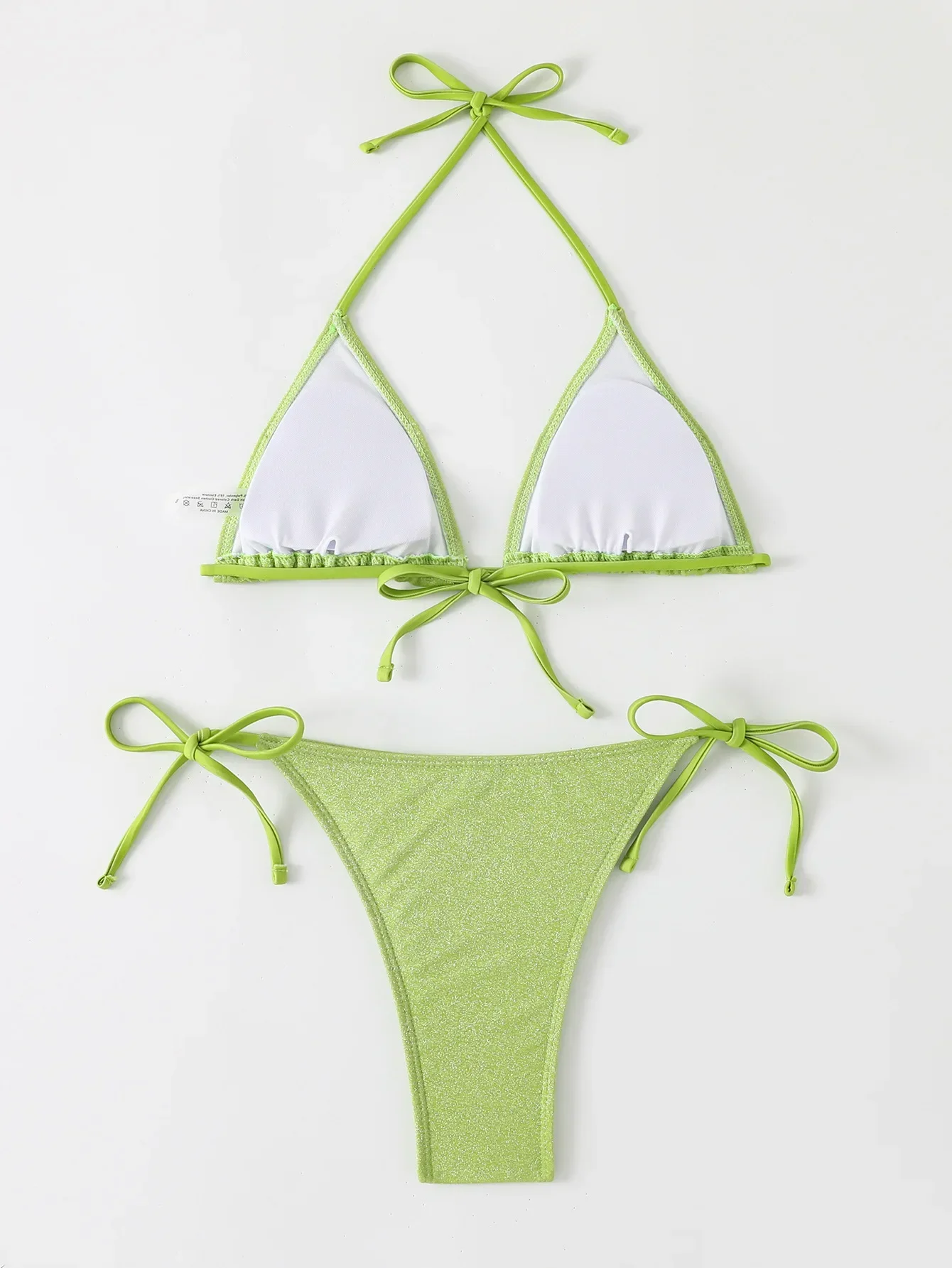 Сексуальное зеленое фиолетовое бикини 2025 женский купальник стринги комплект