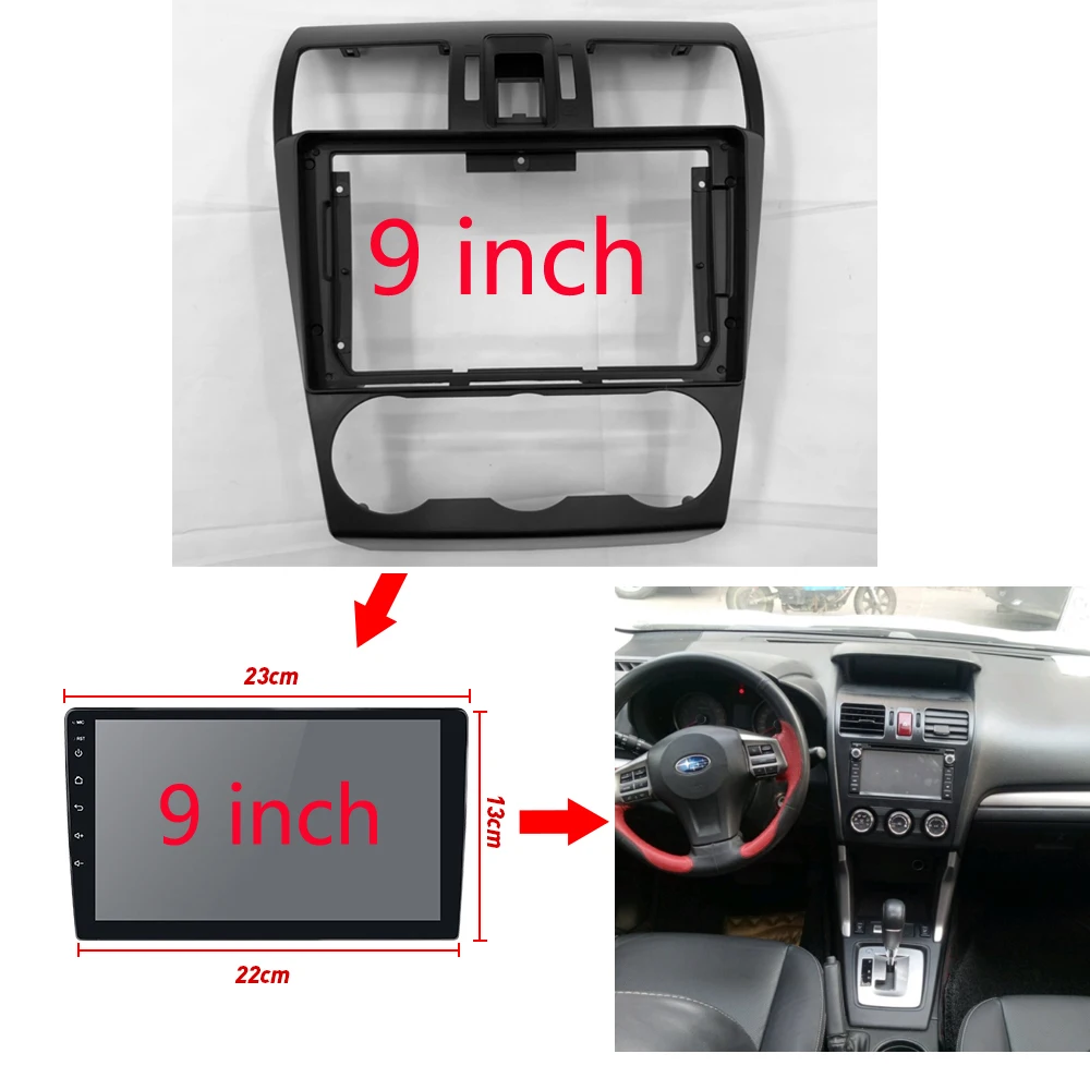 

9-дюймовая радиопанель для SUBARU FORESTER IMPREZA XV CROSSTREK WRX LEVORG, стерео, GPS, DVD-плеер, панель, крепление для приборной панели, рамка