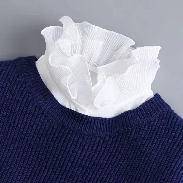 

Ins High-necked Shirt Fake Collar For Shirt Dickey Collars Solid Shirt Lapel Top Men Womens Dickie Collar Girls Top Clothes