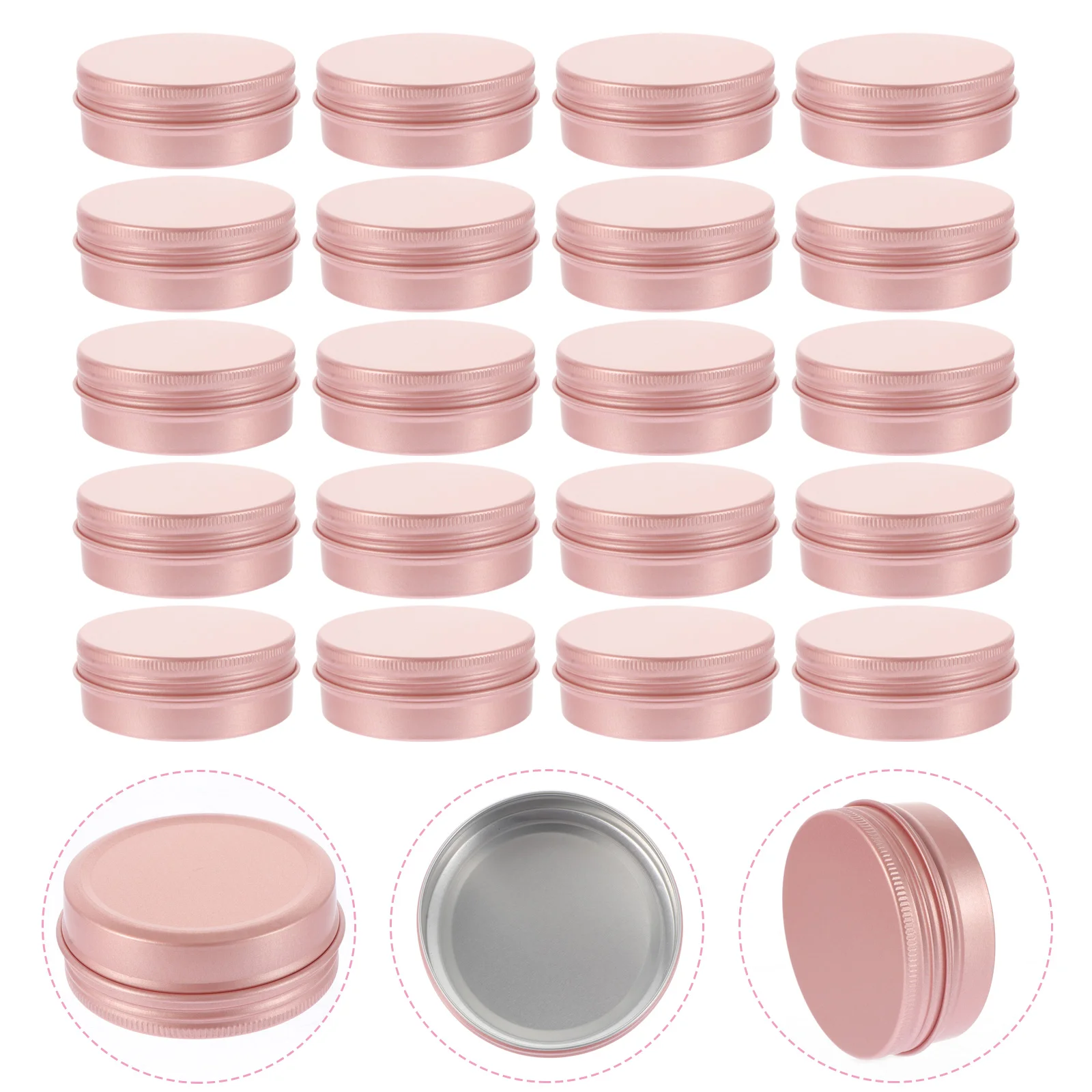 Round Aluminum Tin Jar Can: 20pcs 60ml Metal Storage Jar with Screw Lids Silver Makeup Pot Box for Lip Balm DIY Salves
