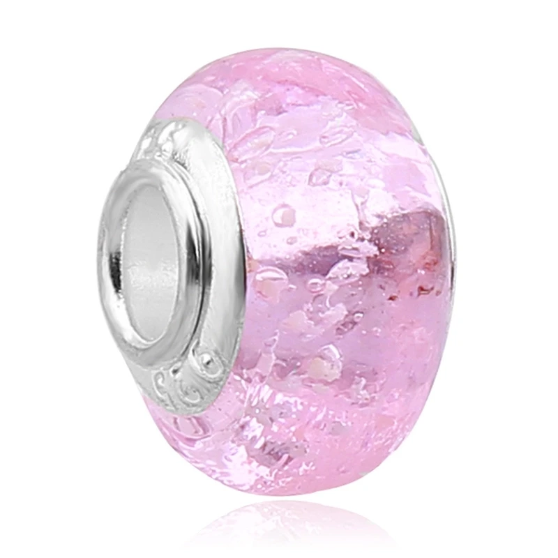 Модный Круглый рукоделие большое отверстие стеклянные бусины Spacer со светящейся