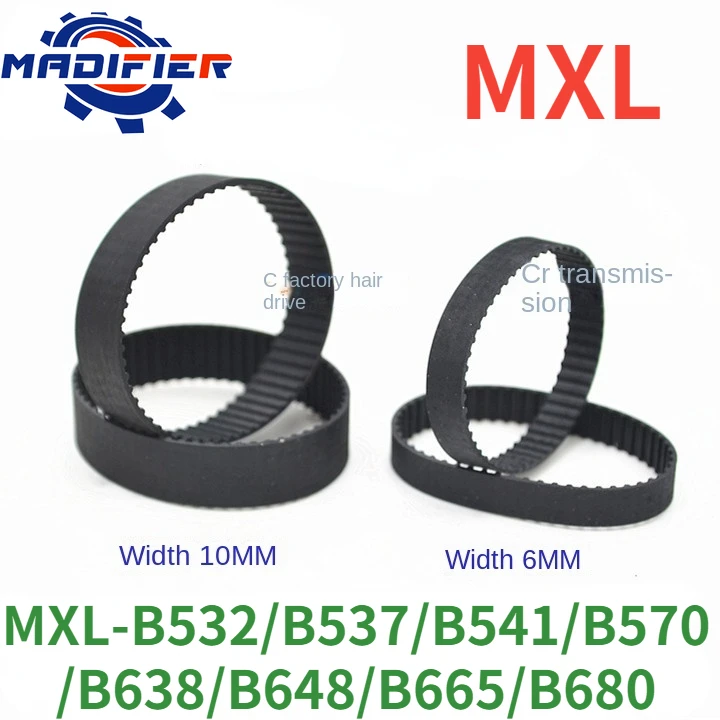 

GKTOOLS MXL Synchronous Timing belt B532MXL/B537MXL/B541MXL/B570MXL/ B638MXL/B648MXL/B665MXL/B680MXL Width6/10mm