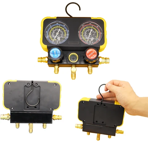 Автомобильный Кондиционер r134a семейный хладагент в комплекте с двойным манометром, запчасти для ремонта кондиционера