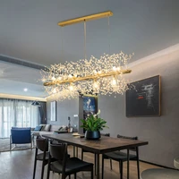 indoor lighting dandelion long led chandelier for dining room light fixture nordic snowflake suspension living room pendant lamp