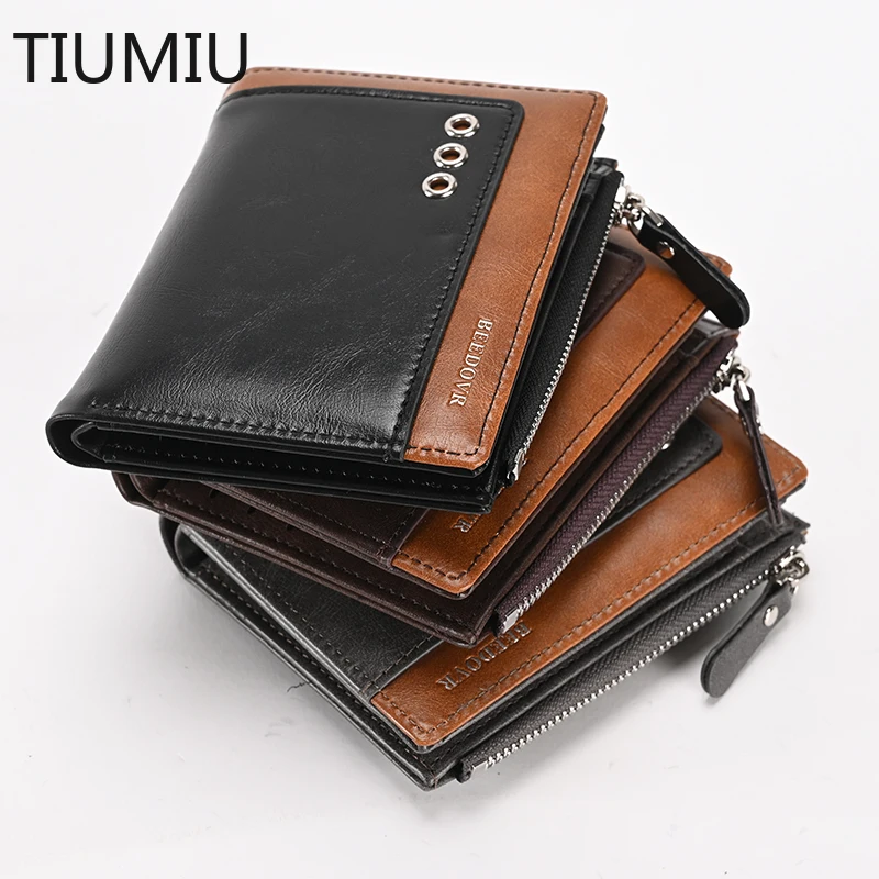 

TIUMIUClassic Style Wallet PU Leather Men Wallets Short Male Purse Card Holder Fashion Coin Pouch