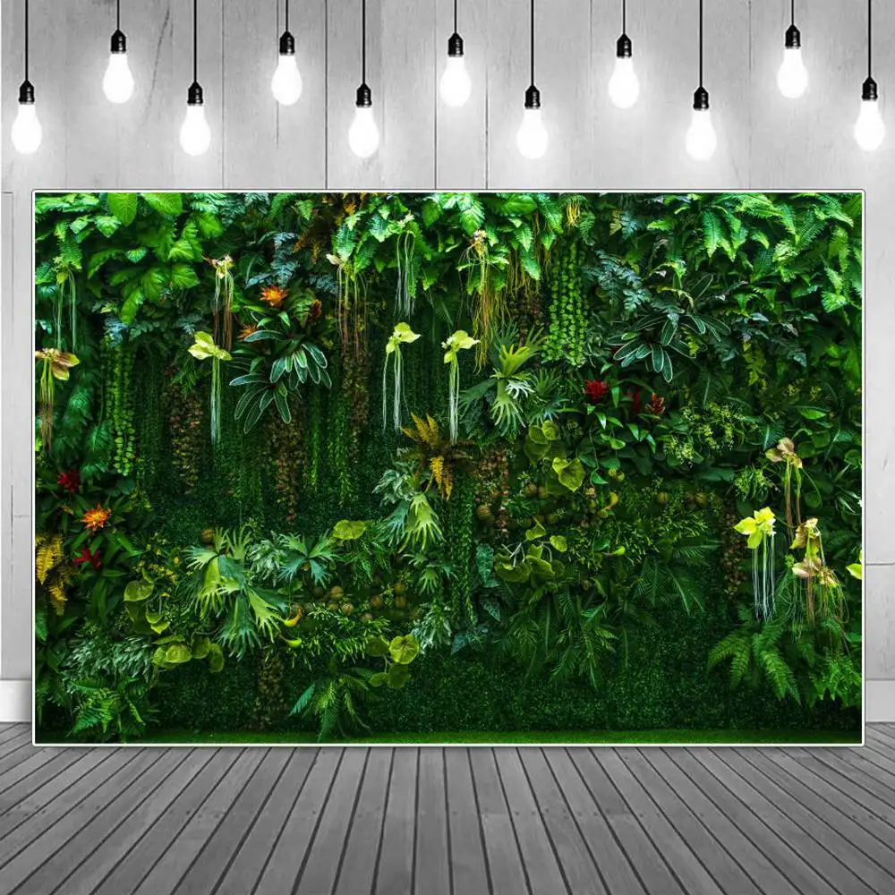

Фоны для фотосъемки с изображением зеленых листьев хромы бахромы цветов украшения на день рождения тропические джунгли травы