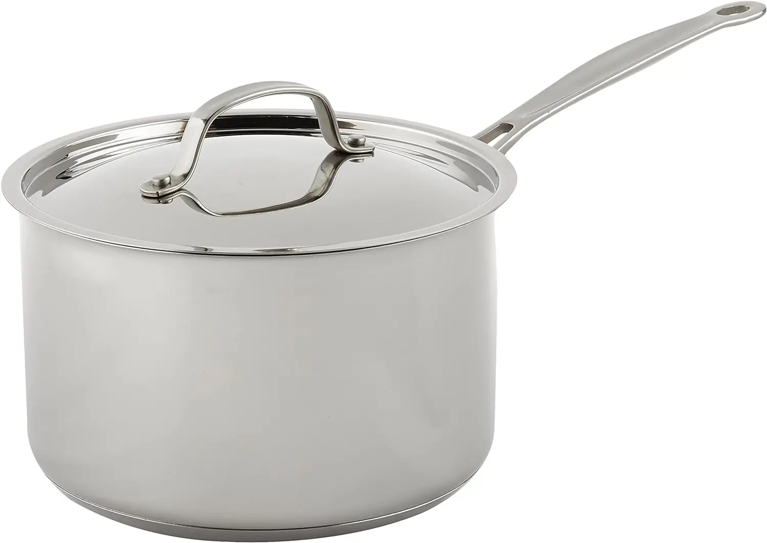 

Chef's Classic Stainless 4-Quart Saucepan with Cover Cooking glass pot Aluminium pan Stainless pot 냄비 Cookware Stainless ste