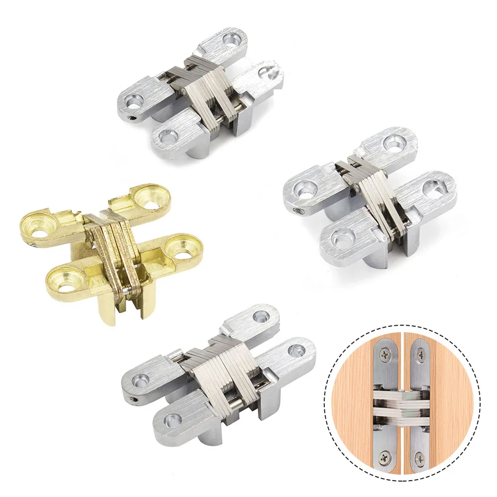 

Door Hinges Stainless Steel Invisible Concealed Cross Door Hinge Bearing With Screw For Folding Door/Window Furniture DIY