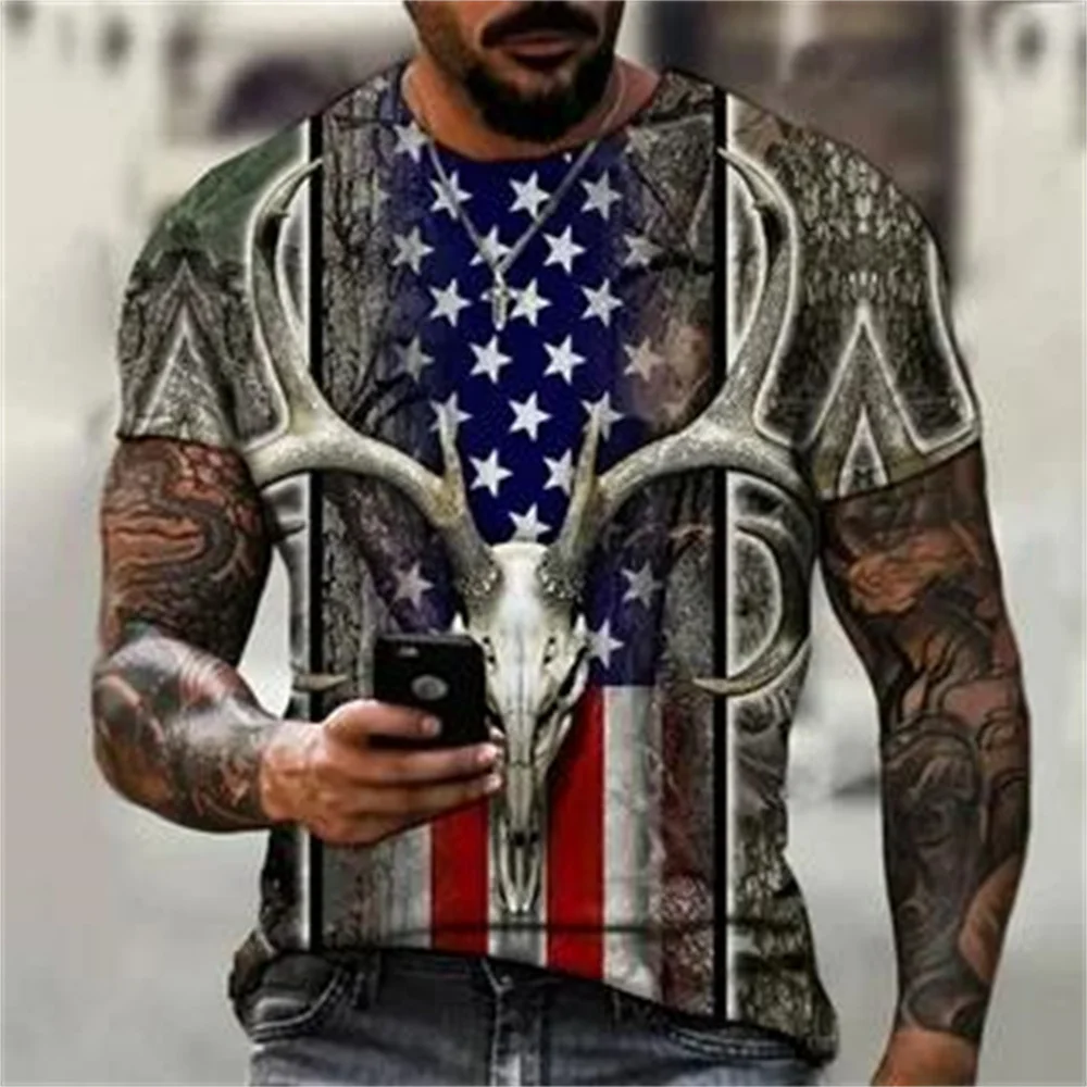 

New Leisure Fashion Men's Sweatshirt Summer Comfortable Adult Clothing Star Print Street Hip Hop Men's Round Neck T-shirt