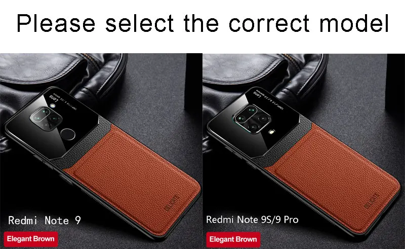 Чехол-накладка для Xiaomi Redmi Note 9 из искусственной кожи оргстекла силикона