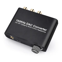 192 khz dac hd hifi coaxial optical to analog rca rl audio 3 5mm jack dac audio decoder with volume control converter