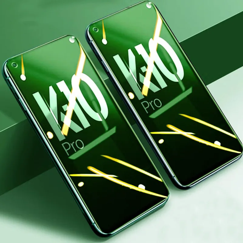 

For Oppo K10 Pro 5G Green Light Screen Protector Tempered Glass for Oppo K10Pro Eye Protection Anti Blue Protective Glass