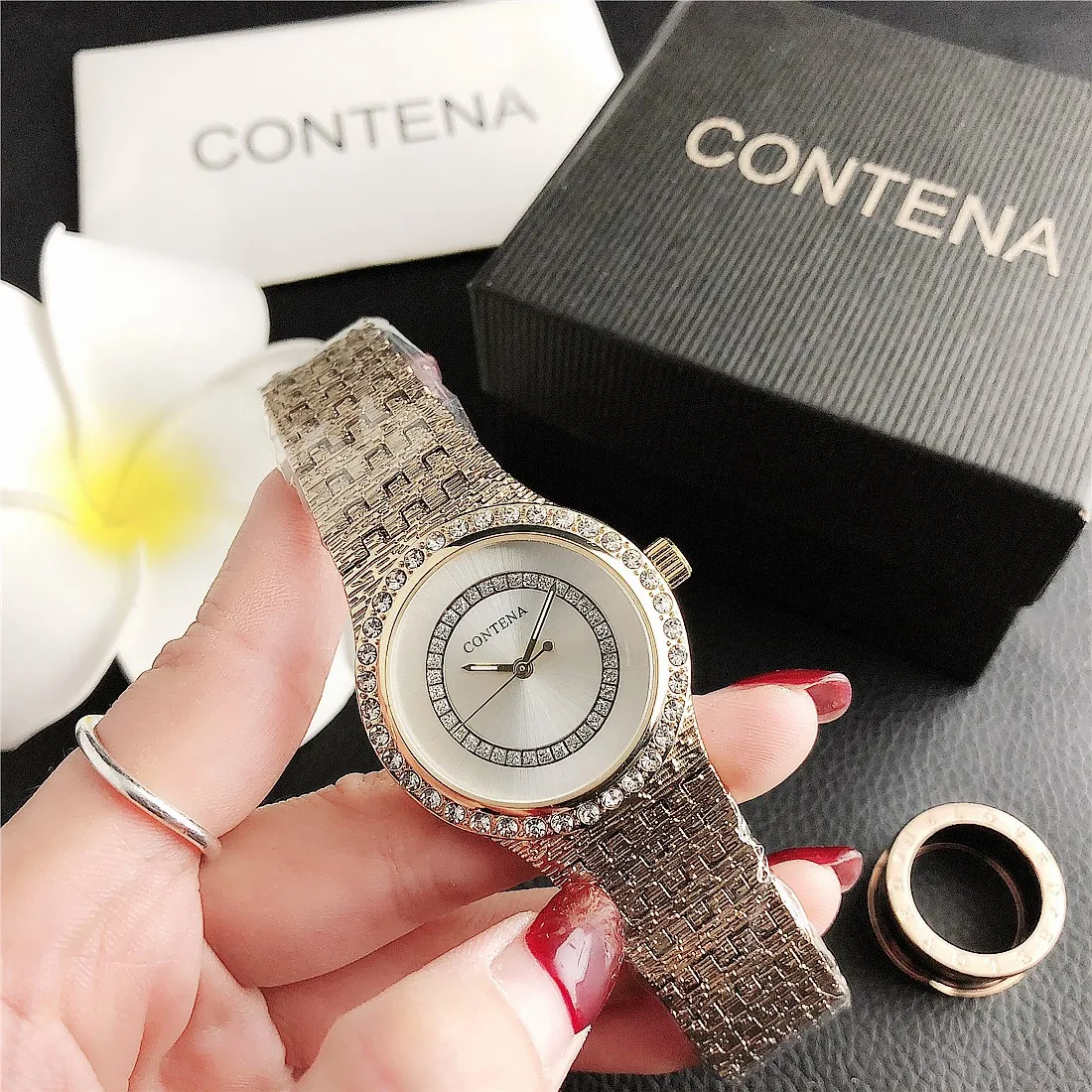 2023 Stylish and popular top brand luxury men's and women's watches Diamond stainless steel steel band with brick style