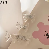 simple and lovely beautiful bow hair clip south korea girl small fresh hair clip delicate transparent hair ornaments