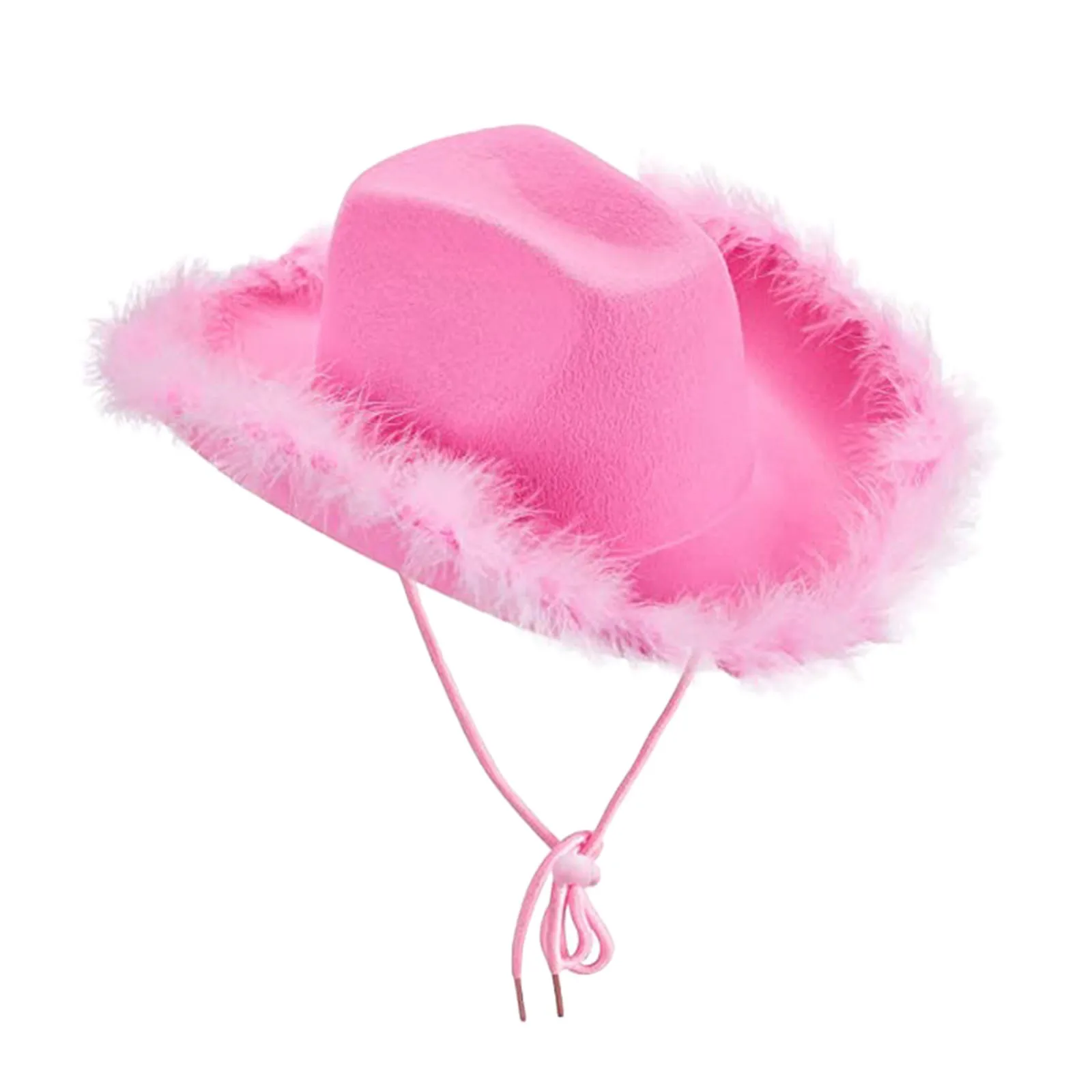 

Женская Ковбойская шляпа с розовыми перьями и пушистыми полями