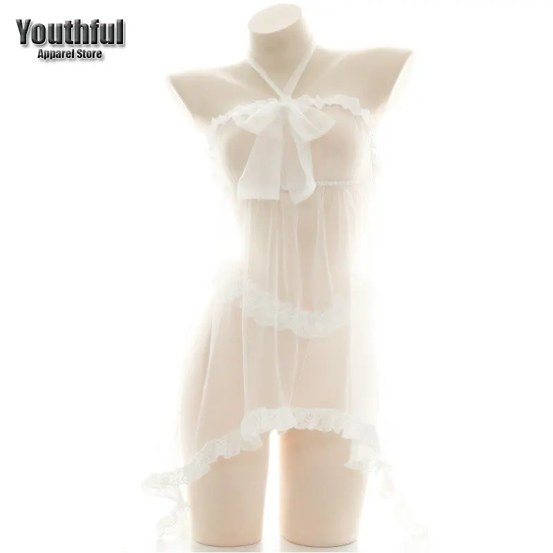 

Anime Maid Cosplay Exotic Costumes Kawaii Lolita Mesh Nightdress Nightgown Girls Women Waitress Sexy Lingerie