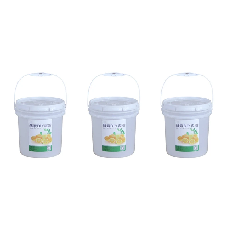 

3X 5L Plastic Bucket For Wine Fermentation Leakproof Container Beer Fermenter With Airlock Faucet And Lid