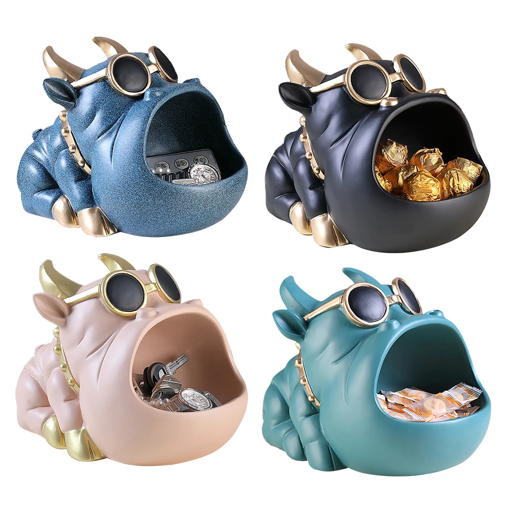 

Статуя из коровы, держатель для хранения, статуэтка собаки, животного, настольное украшение для гостиной