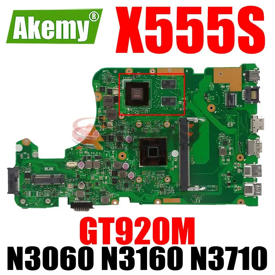 

X555S Mainboard w/ GT920M GPU N3050 N3060 N3150 N3160 N3700 N3710 CPU for ASUS X555SJ K555SJ K555S Laptop Motherboard