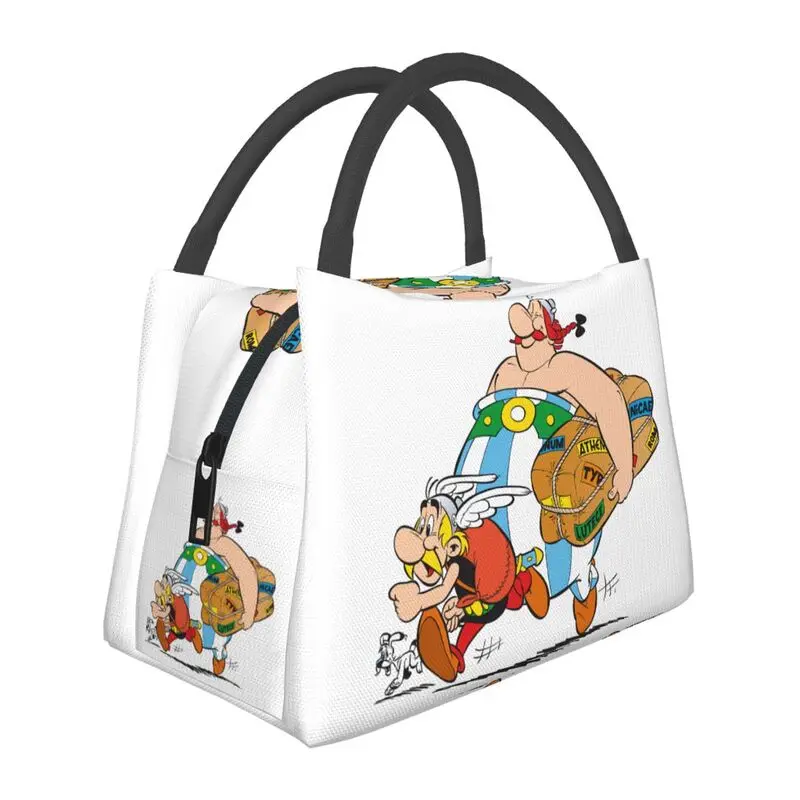 

Asterix And Obelix Insulated Lunch Bag for Work Office Funny Adventures Comic Resuable Cooler Thermal Bento Box Women