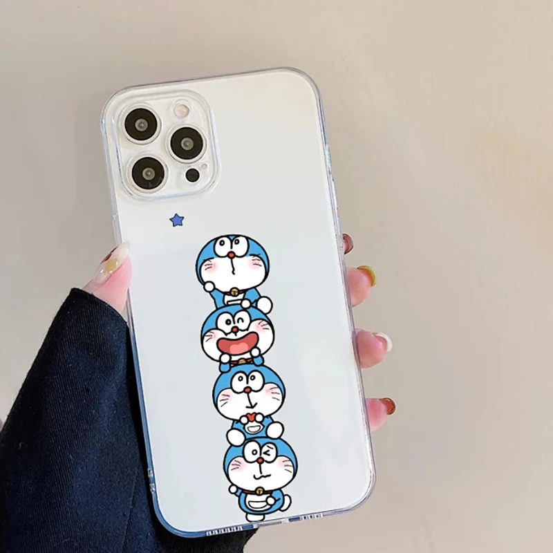 Роскошный чехол Doraemon для телефона iPhone 11 12 13 Pro MAX Mini 7 8 6 S Plus X XR XS SE 2020 мягкий