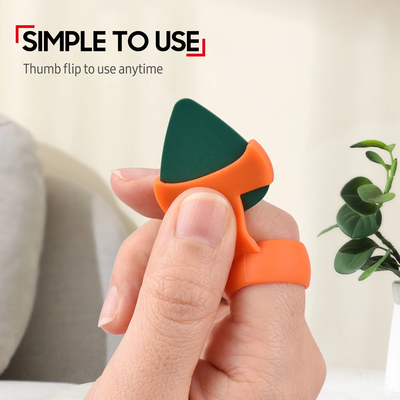 

BOBAO Anti-slip Guitar Finger Pick Holder Silicone Finger Stall with 3 Picks &Storage Box Strumming Accessory for Guitar Ukulele