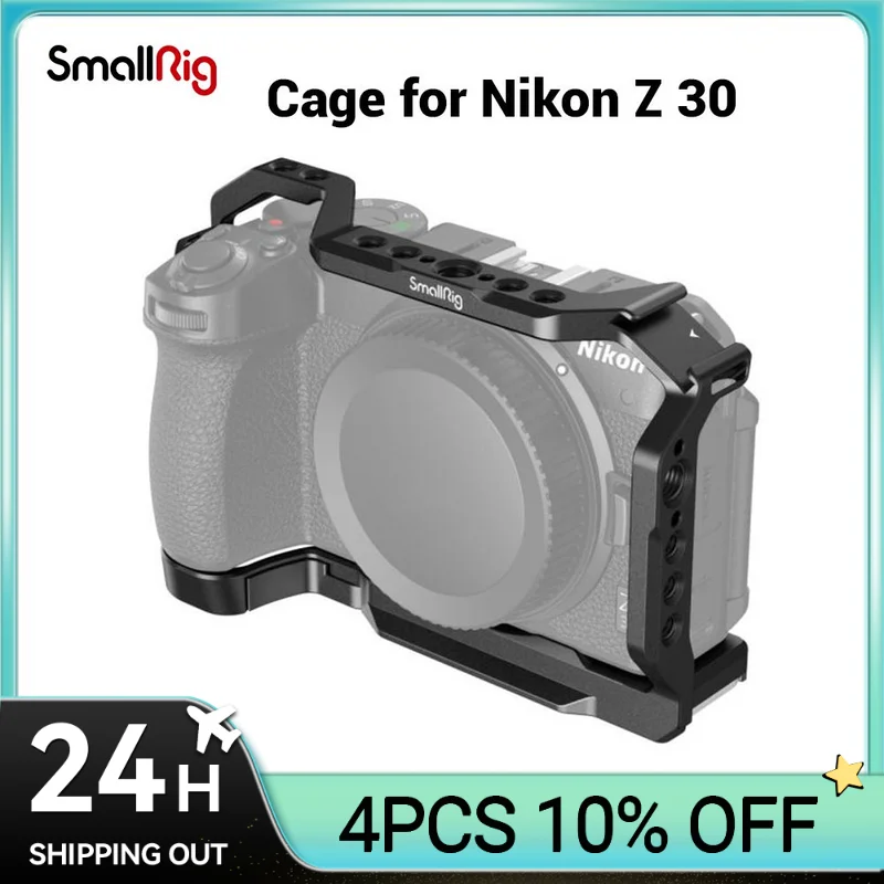 Клетка SmallRig Z 30 для Nikon Z 30, клетка из алюминиевого сплава с креплением для холодного башмака для микрофона и искусственных фотографий 3858