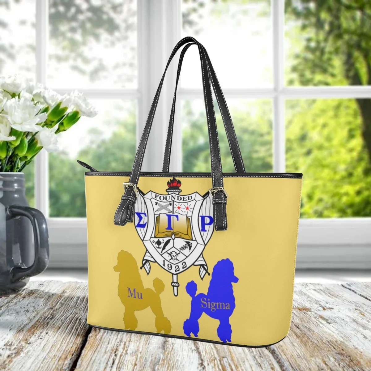 Elegant Handbags Women 2023 Luxury Shoulder Bags Sigma Gamma Rho Design Pattern PU Leather Ladies Tote Bags Top-Handle Drop Ship