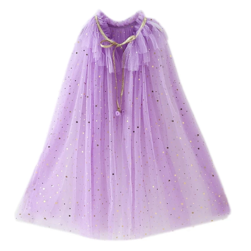 

Colourful Princess Cape Cloaks for Little Girls Christmas Halloween Custome Cosplay Party Dress Shiny Sequin Shawl шарфы накидка