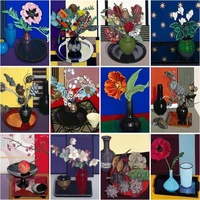 chenistory paint by number colored flowers in a vase drawing on canvas gift diy pictures by numbers kits handpainted art home de