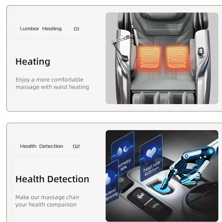 Фото Электрическое AI Smart Automatic Recliner 4D Массажное кресло для дома с нулевой гравитацией Роскошное массажное кресло для всего тела №4