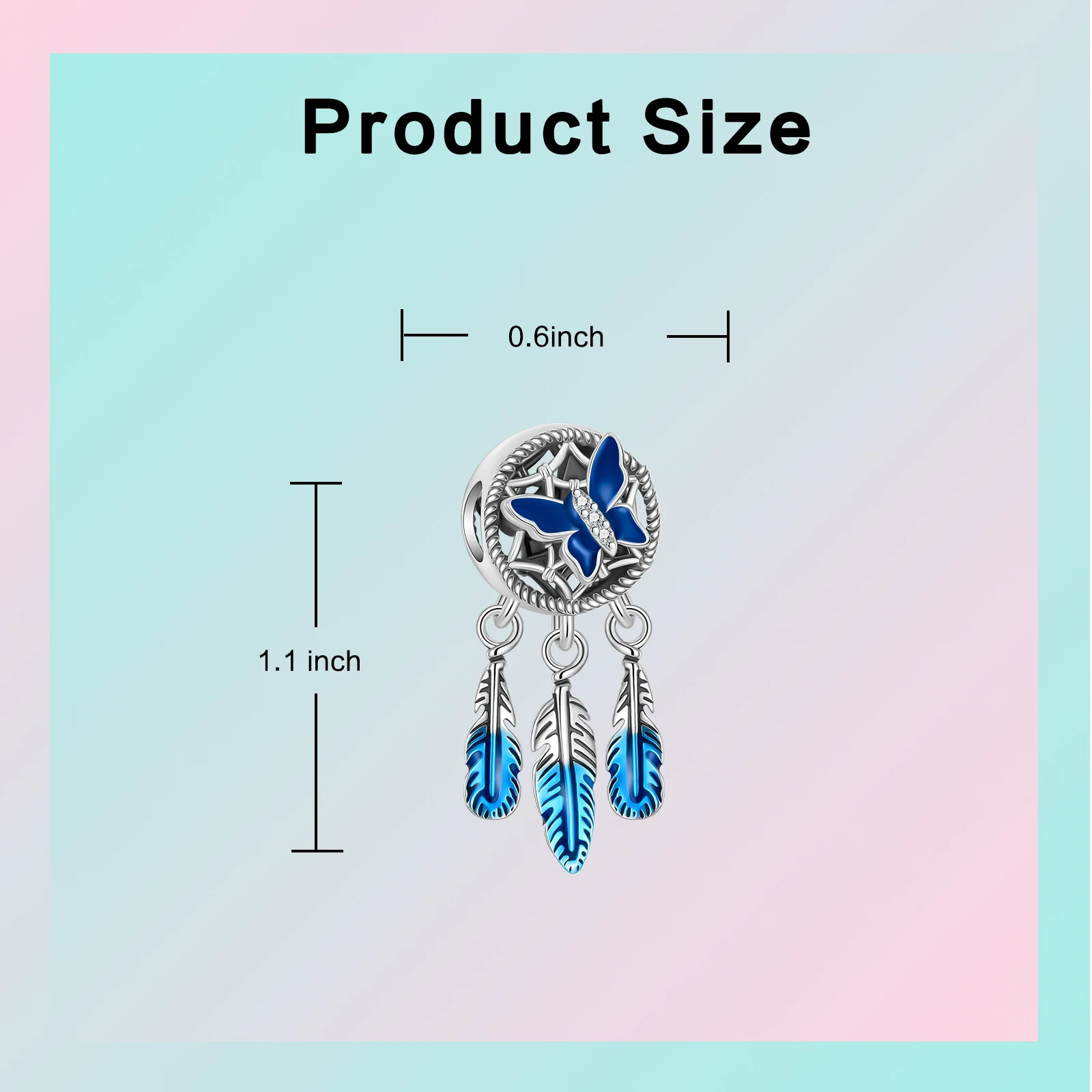 Цепочка-Шарм Ловец снов из серебра 925 пробы