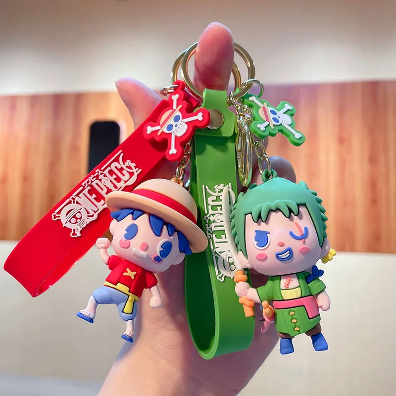 

Cartoon Anime Luffy ONE PIECE Pendant Keychain Key Ring Anime Action Figures Collection Model Toys for Kids Jewelry Gifts
