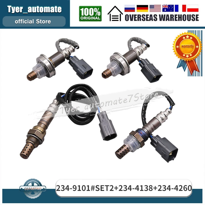 4 шт., датчик кислорода потокового и потокового потока, датчик О2 234-9101 234-4138 234-4260 для 2003-2004 Lexus GX470 2003-2004 Toyota 4runner 4 шт., датчик кислорода потокового и потокового потока, датчик О2 234-9101 234-4138 234-4260 для 2003-2004 Lexus GX470 2003-2004 Toyota 4runner