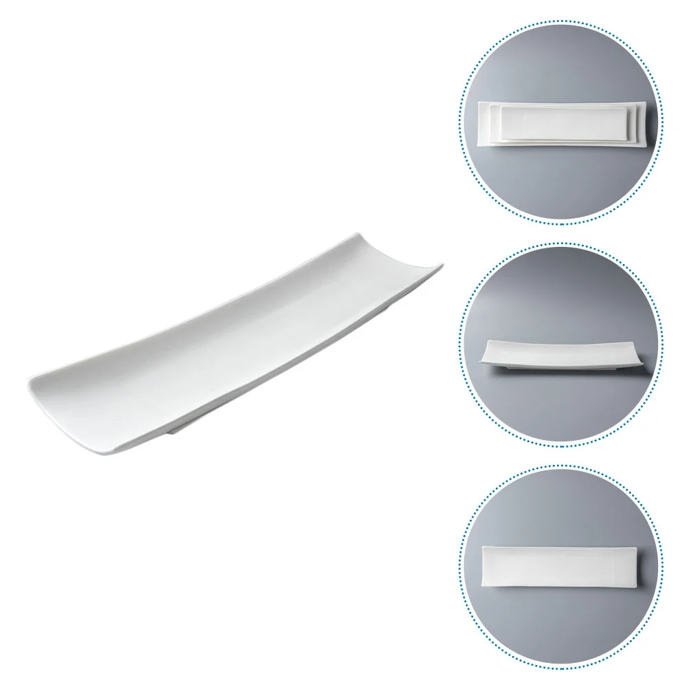 

Ceramic Plate Snack Trays Sushi Dish Server Tray Saury Plate Dessert Plate Rectangular Porcelain Platters