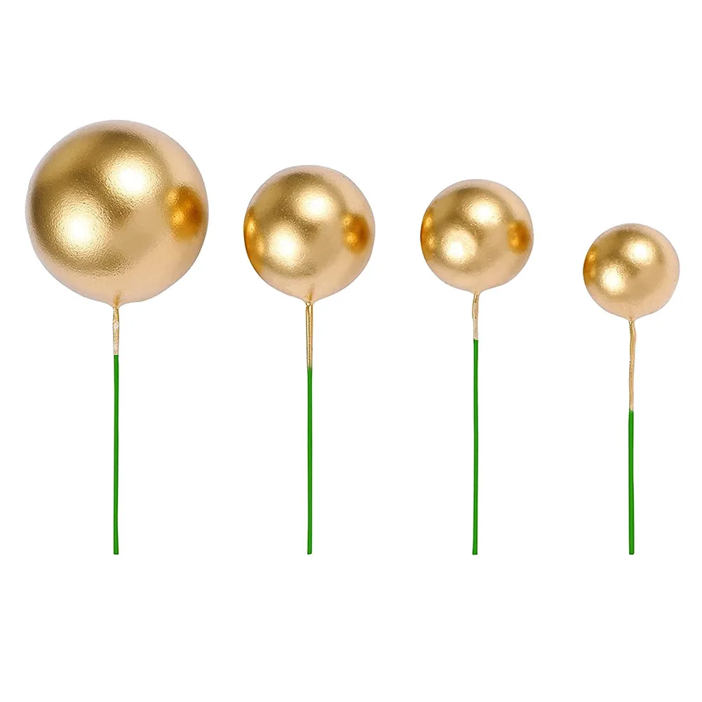 

40 PCS Cake Toppers Mini Gold Ball Cupcake Toppers Cake Decorations for Birthday Wedding Party Cake Decoration Supplies
