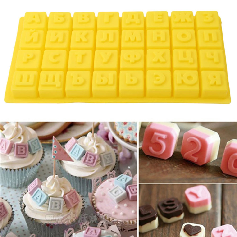 

3D Russian Alphabet Silicone Pastry Mold DIY Fondant Chocolate Cake Border Decoration Baking Mold Epoxy Soap Plaster Resin Mould
