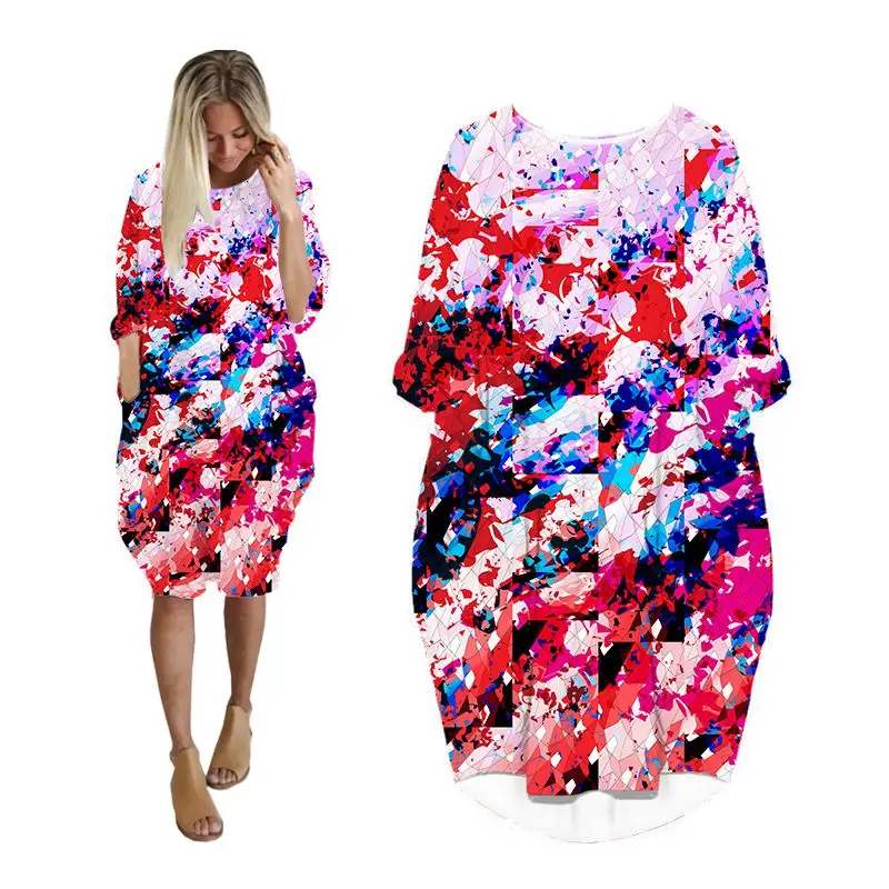 

Платья для женщин с карманами с длинным рукавом Повседневная Женская одежда модная женская одежда большого размера миди женское платье с а...