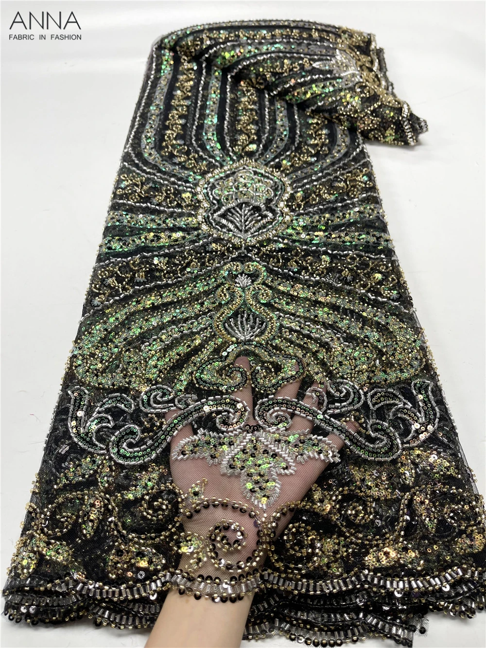 

Африканская кружевная ткань ручной работы с бусинами 5 ярдов вышивка французские кружевные ткани нигерийская кружевная ткань для свадебного вечернего платья