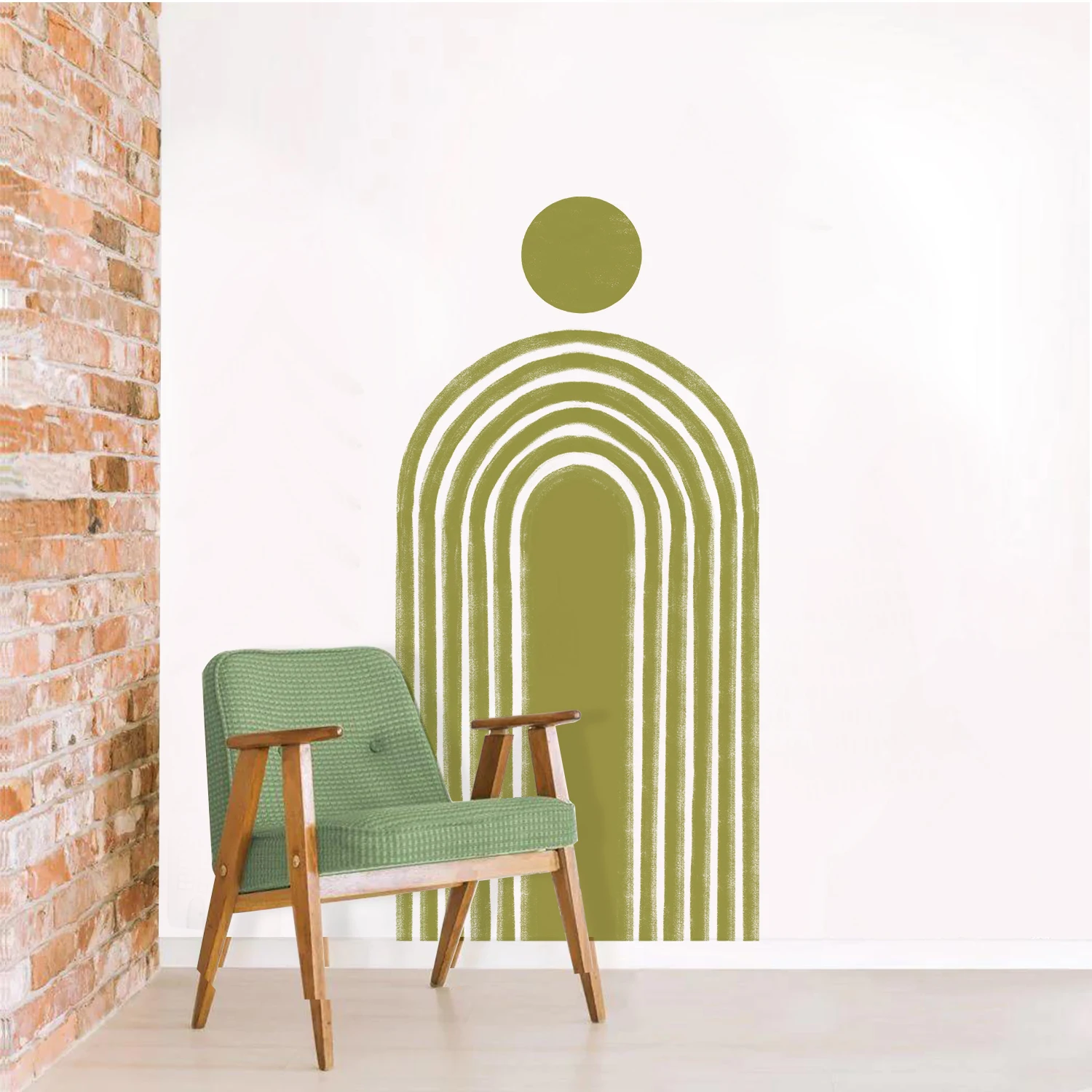 

Rainbow Solid Color Archway Wall Decals With Circle Abstract Geometric Wall Sticker Home DIY Interior Wallpaper For Living Room