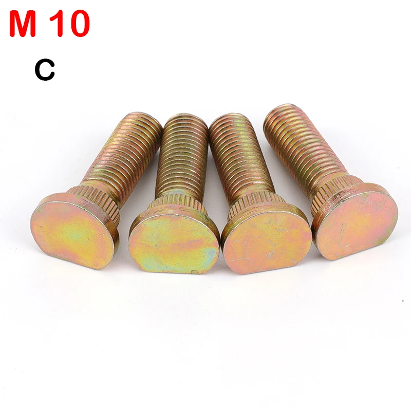 

4 шт. M 10 Platen винты зубные вязанные заклепочные винты обжимные rivetsSpline винт Ступица колеса шпилька для ATV UTV Kart Quad Bike запчасти