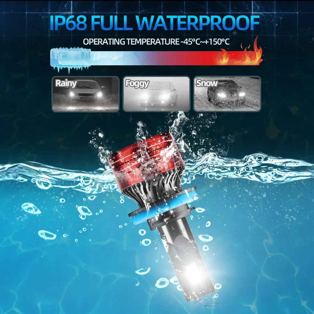ZTZPIE Светодиодные Автомобильные Фары 6000K CSP 3570 Чипов 380 Вт Лм HB3 HB4 9005 9006 H1 H7 H4 H11
