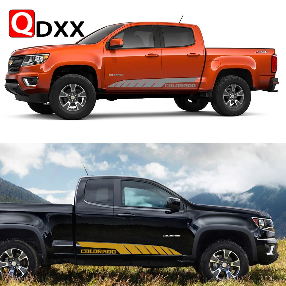 

For Chevy Chevrolet Colorado Truck Body Pickup Stickers Car Door Side Stripes Decals Vinyl Custom Decor Cover Auto Accessories