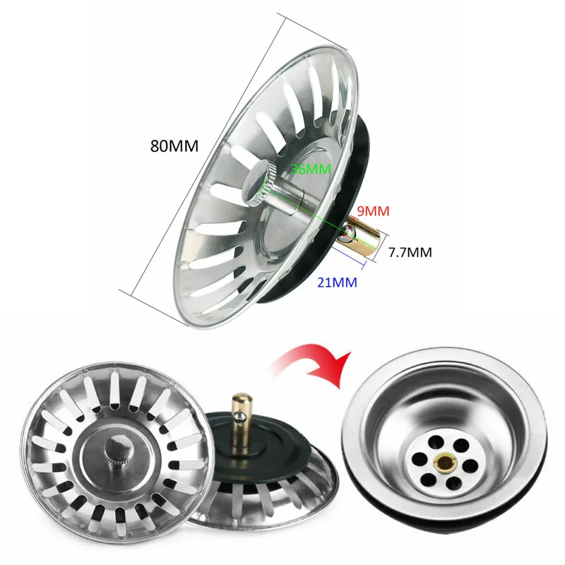 

Сетчатый фильтр для кухонной раковины, сетчатый фильтр для раковины, кухонная напольная дренажная крышка из нержавеющей стали для ванной комнаты, стопор для улова волос для душа