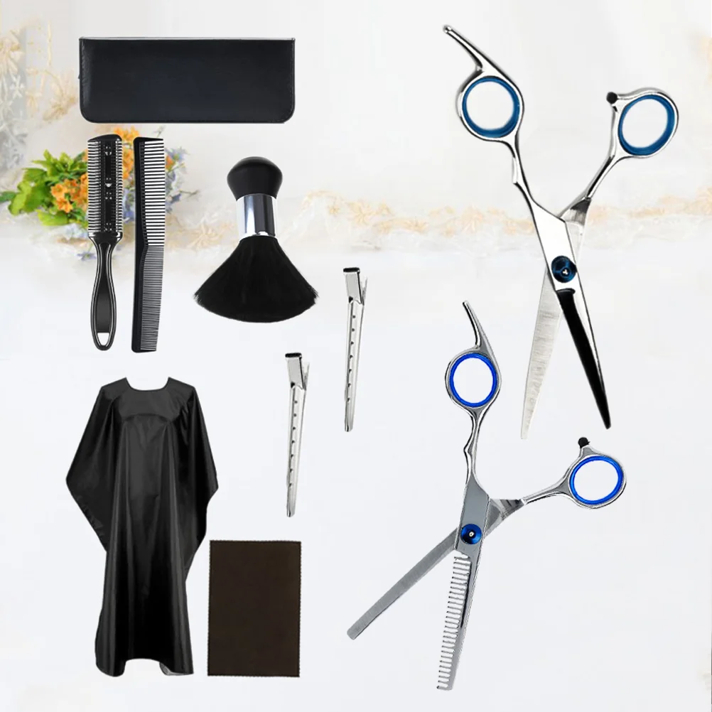 

10 pcs Hair Cutting Tools Set Professional Practical Shears Kit for Home Barber