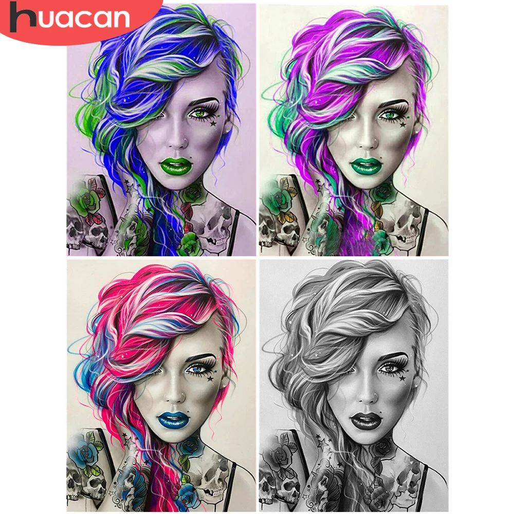 

Алмазная 5d картина HUACAN «сделай сам» для девушек и женщин, вышивка, фантастическая мозаика, Набор для вышивки крестиком, портретный Декор для...