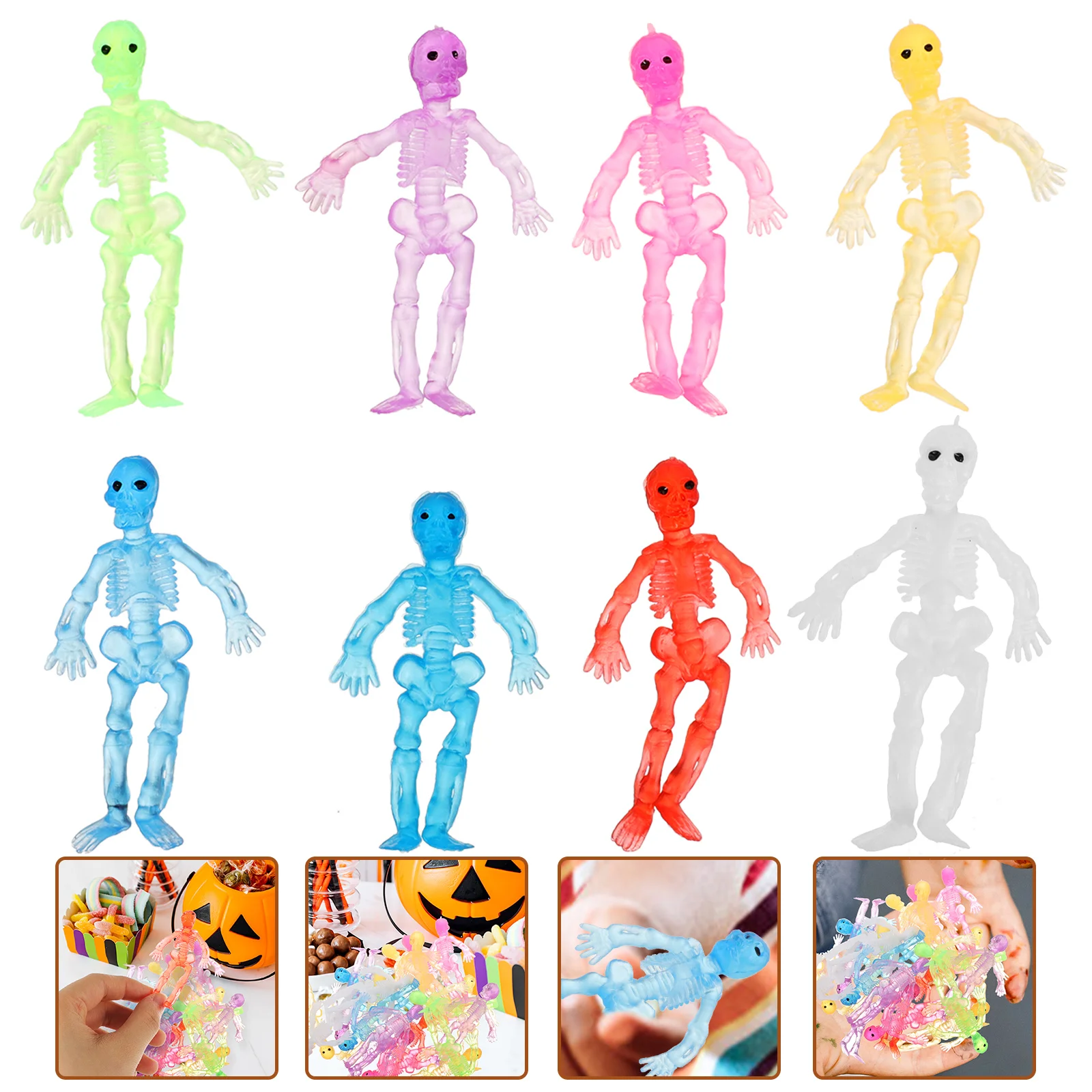 

20pcs Halloween Stretchy Toys Small Toys Goodie Bag Filler Kids Vent Toys Halloween Prop