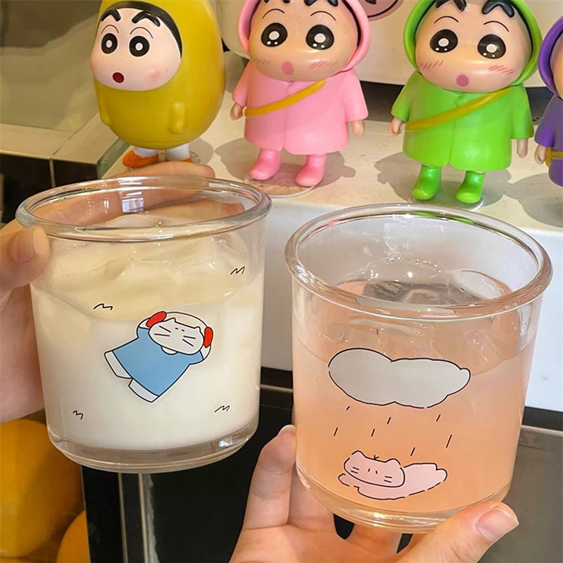 Kawaii стеклянные чашки стакан холодный кофе чашка эстетика Милая кошка корейские