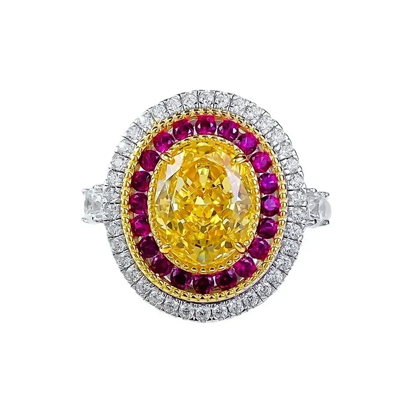 Новый популярный набор из серебра пробы с высокоуглеродистыми бриллиантами 7*9 мм