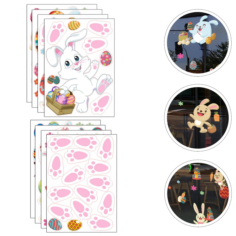 

8Pcs Adhesive Easter Wall Decal Decorative Pasting Graffiti Home Decor Supply